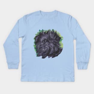 Affenpinscher Fine Art Painting Kids Long Sleeve T-Shirt